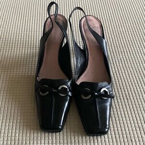ANTONIO MELANI Black Slingback Heels